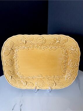 Yellow Turkey & Acorn Platter by Bordallo Pinheiro